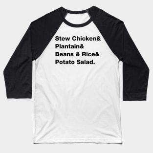 Belizean Sunday Dinner - Black Baseball T-Shirt